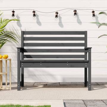 Grey Garden Bench 109x48x91.5 cm - Solid Pine Wood