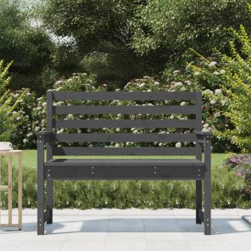 Grey Garden Bench 109x48x91.5 cm - Solid Pine Wood