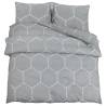 Duvet Cover Set Grey 220x240 cm Cotton - Soft & Elegant