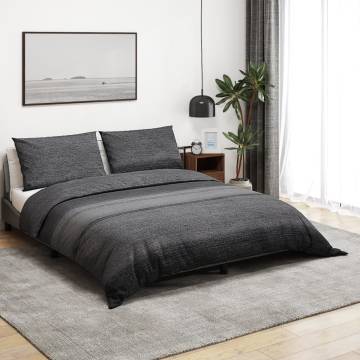 Duvet Cover Set Dark Grey 225x220 cm Cotton | HipoMarket