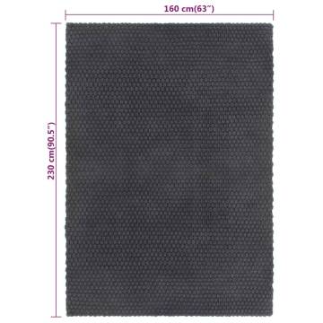 Rectangular Anthracite Cotton Rug 160x230 cm | Hipo Market