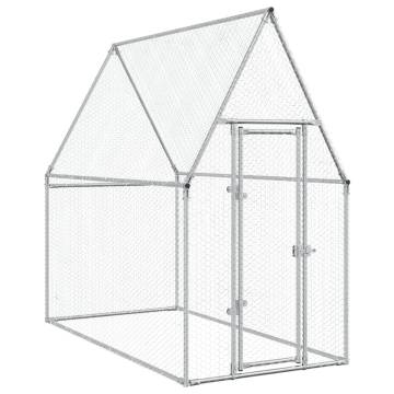 Chicken Cage Silver 200x100x190 cm - Galvanised Steel