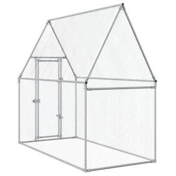 Chicken Cage Silver 200x100x190 cm - Galvanised Steel