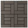 11 pcs Decking Tiles WPC 30x30 cm 1 sqm Dark Brown Colour dark brown Pattern pattern 2 Number of 11 