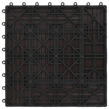 11 pcs WPC Decking Tiles 30x30 cm Dark Brown | Hipomarket UK