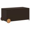 Garden Storage Box with Wheels - 190L Brown Poly Rattan