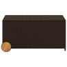 Garden Storage Box with Wheels - 190L Brown Poly Rattan