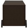 Garden Storage Box with Wheels - 190L Brown Poly Rattan