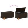 Garden Storage Box with Wheels - 190L Brown Poly Rattan