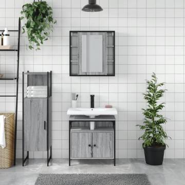 3 Piece Bathroom Cabinet Set - Grey Sonoma - Stylish & Practical