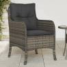 Garden Chairs with Cushions 2 pcs Grey Poly Rattan Colour grey Quantity in Package 2 Model full weaving 