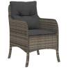 Garden Chairs with Cushions - 2 pcs Grey Poly Rattan