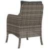 Garden Chairs with Cushions - 2 pcs Grey Poly Rattan