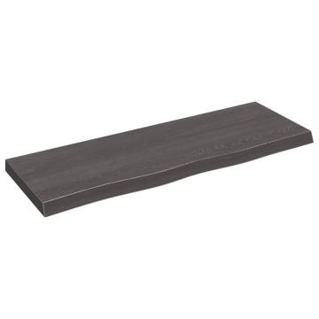 Dark Brown Solid Wood Bathroom Countertop | 80x30 cm