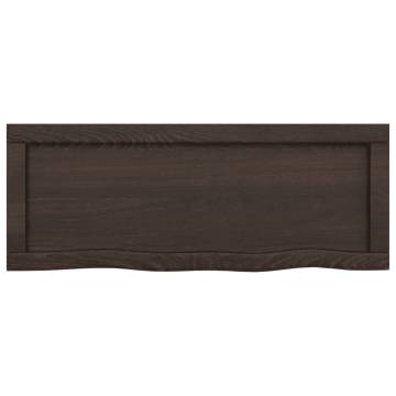 Dark Brown Solid Wood Bathroom Countertop | 80x30 cm