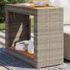 Garden Side Table with Wooden Top Grey 100x40x75 cm Poly Rattan Colour grey Size 100 x 40 x 75 cm Quantity in Package 1 