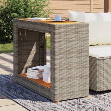 Garden Side Table with Wooden Top - 100x40x75 cm | HipoMarket