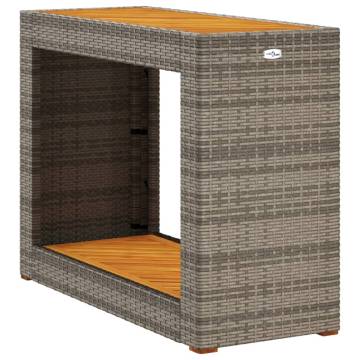 Garden Side Table with Wooden Top - 100x40x75 cm | HipoMarket