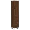 Stylish Highboard Brown Oak - 34.5x34x180 cm | HipoMarket