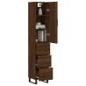 Stylish Highboard Brown Oak - 34.5x34x180 cm | HipoMarket