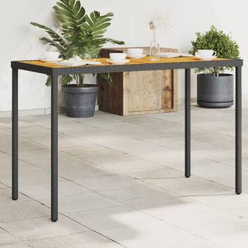 Stylish Garden Table with Acacia Wood Top - 115x54cm