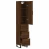 Stylish Highboard Brown Oak - 34.5x34x180 cm | HipoMarket