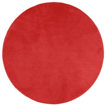 Rug OVIEDO Short Pile Red Ø 160 cm - Stylish Home Decor