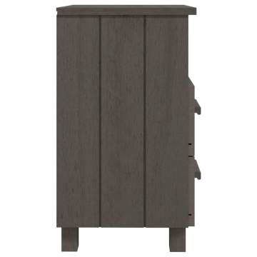 HAMAR Light Grey Bedside Cabinet - Solid Pinewood Nightstand