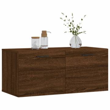 Stylish Brown Oak Wall Cabinet - 80x36.5x35 cm | HipoMarket