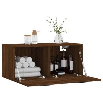 Stylish Brown Oak Wall Cabinet - 80x36.5x35 cm | HipoMarket