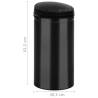 Automatic Sensor Dustbin 50 L - Carbon Steel Black