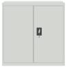 Stylish Grey Office Cabinet with 2 Doors - 90 cm Steel Storage