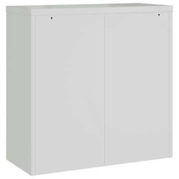 Stylish Grey Office Cabinet with 2 Doors - 90 cm Steel Storage