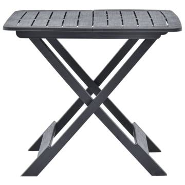 Folding Garden Table Anthracite - 79x72x70 cm Plastic