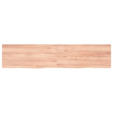 Light Brown Bathroom Countertop - Solid Oak Wood 180x40cm