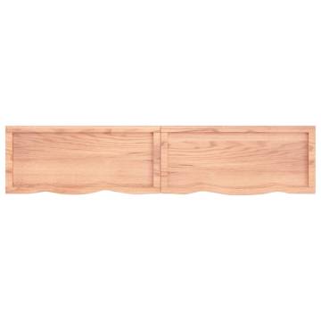 Light Brown Bathroom Countertop - Solid Oak Wood 180x40cm