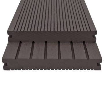 WPC Solid Decking Boards 30m² Dark Brown - Durable & Stylish