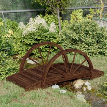 Garden Bridge with Half-wheel - Solid Wood Fir 99x50x38 cm