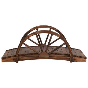 Garden Bridge with Half-wheel - Solid Wood Fir 99x50x38 cm