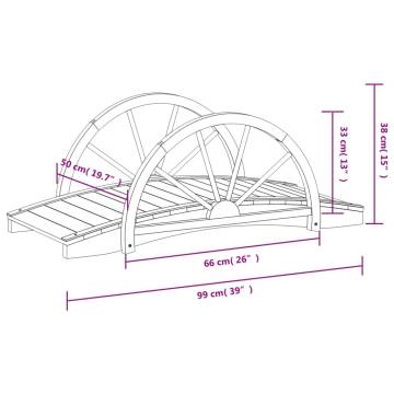 Garden Bridge with Half-wheel - Solid Wood Fir 99x50x38 cm