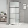 Walk-in Shower Wall Black 90x195 cm Frosted ESG Glass Colour black Size 90 x 195 cm Model frosted 