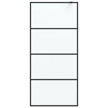 Walk-in Shower Wall Black 90x195 cm Frosted ESG Glass