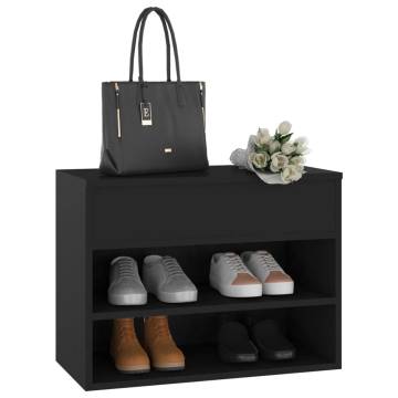 Shoe Bench Black 60x30x45 cm | Stylish Storage Solution