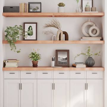 Light Brown Wall Shelf - Solid Oak Wood | Hipo Market