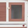 Outdoor Large Rabbit Hutch - Brown & White Wood 204x45x85 cm