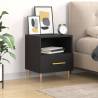 Black Bedside Cabinet - Modern Engineered Wood Storage