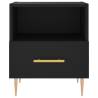 Black Bedside Cabinet - Modern Engineered Wood Storage