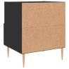 Black Bedside Cabinet - Modern Engineered Wood Storage