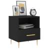 Black Bedside Cabinet - Modern Engineered Wood Storage