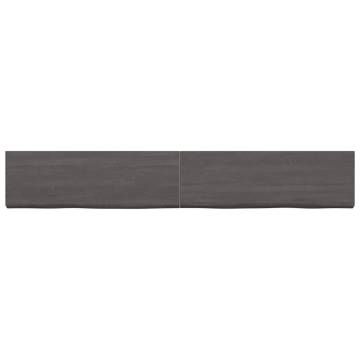 Dark Brown Solid Oak Bathroom Countertop - 180x40 cm